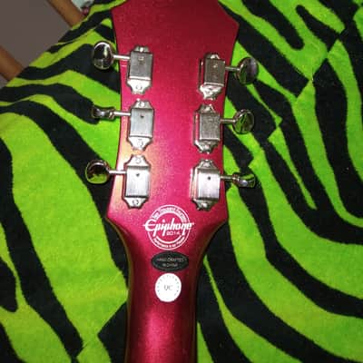 Epiphone Custom Shop P93 Riviera Red Metallic Pearl Stunning Silver Glitter Binding, Hardshell Case image 9
