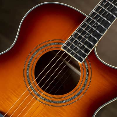 Washburn EA15 Festival Series Mini Jumbo Cutaway Acoustic Electric Guitar. Ice Tea Burst image 3