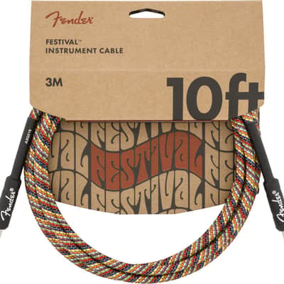 Fender - Festival Instrument Cable- Straight/Straight- 10'- Pure Hemp- Rainbow image 3