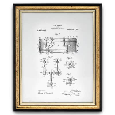 Vintage Maximilian A. Wintrich 4x14 Nickel Plated Snare Drum with Gut Wires, Patent, and Case image 7