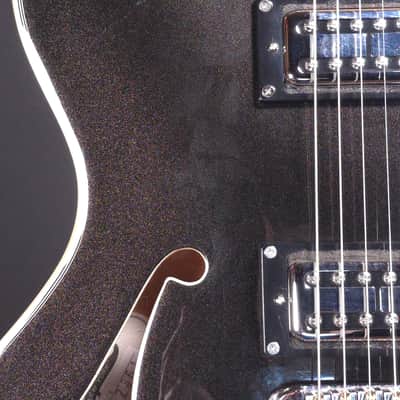 D'Angelico Premier DC Semi-Hollow Double Cutaway with Stop-Bar Tailpiece 2020 - 2022 - Black Flake image 10