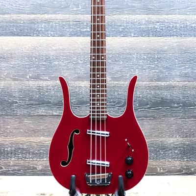 Danelectro '58 Longhorn Bass Red Hot Semi-Hollow Body 4-String Electric Bass image 2