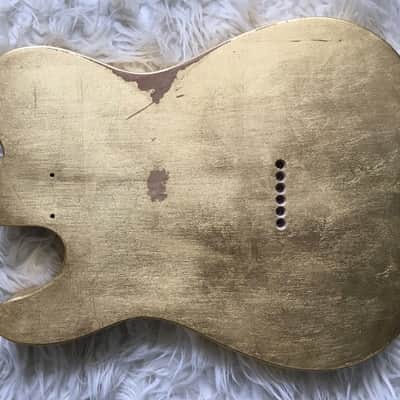 Made to Order - FRANCHIN Mars guitar body Relic Aged METALLIC LEAF (Gold/Silver/Copper) Basswood Poplar Telecaster-Tele-T-Style Made in Italy image 12