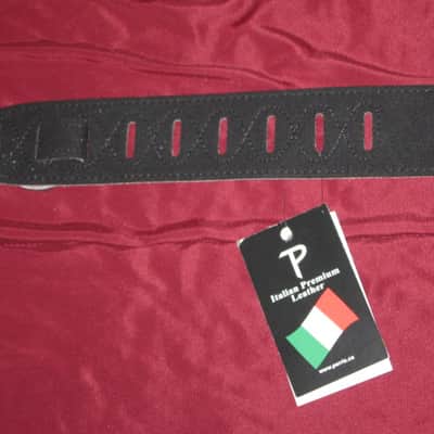 new with tags very near A+ Perri’s Leathers Ltd BM2-NKL 2" Soft Italian Premium Leather Nickel (light gray) / Suede Black Guitar Strap - main side is Nickel Leather / other side is Black Suede (can be reversed) - adjustable length of 35" to about 50" image 23