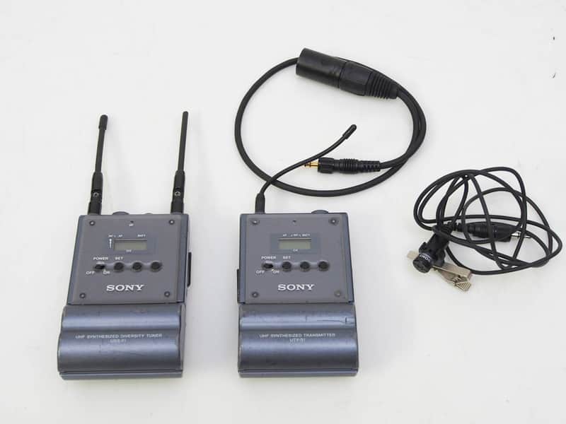 Sony UWP wireless system URX-P1 Reciever and UTX-B1 Transmitter with lapel mic image 1