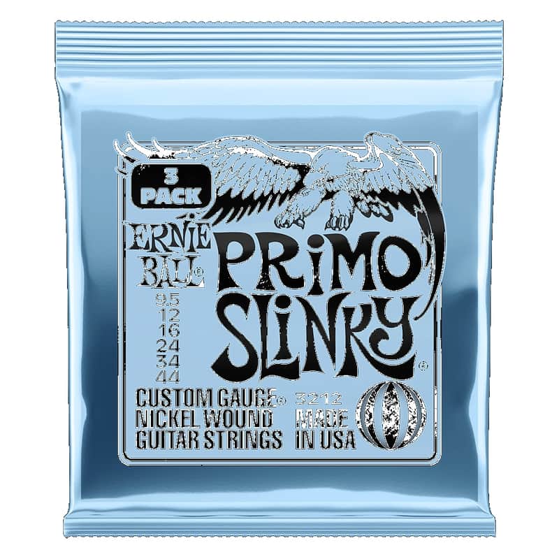 Ernie Ball  Primo Slinky Nickel Wound Electric Guitar Strings 3 Pack - 9.5-44 Gauge image 1