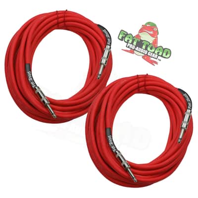 FAT TOAD 25ft 1/4" Speaker Cables (Red-FlexPRO Series) 2-Pack – Audio Patch DJ Cords with Male Jack Connectors, 12 AWG Wire for Amp & Studio Gear image 3