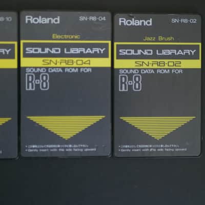 Roland R-8M Total Percussion Sound Module 1980s - Black with SN-R8-02 Jazz Brush Card, SN-R8-04 Electronic Card, SN-R8-10 Dance Card image 8