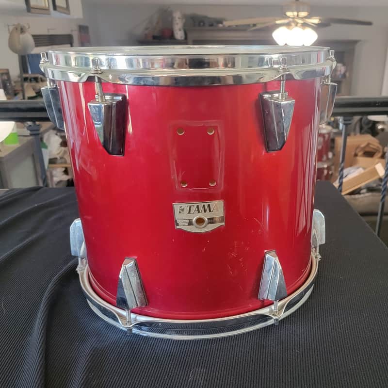 Tama Rare Vintage Granstar Custom 13" x 12" Tom 1988 - Lipstick Red image 1