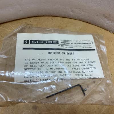 SHURE SM57 UNIDYNE lll STRUCTION SHEET+ WRENCH- VINTAGE! NOS! MAKE OFFER!! image 1