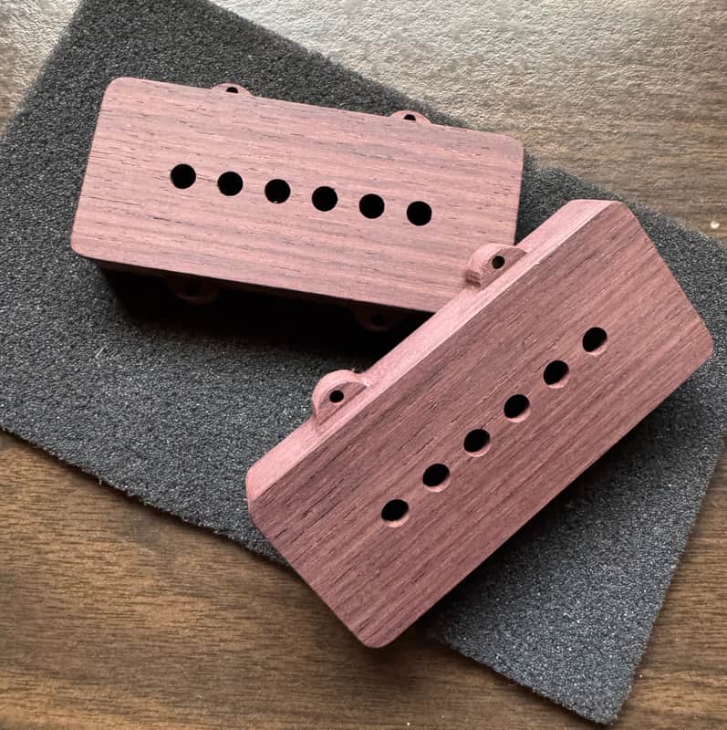 Guilford Indian Rosewood Pickup Cover Set - fits Fender Jazzmaster USA Seymour Duncan and others image 1
