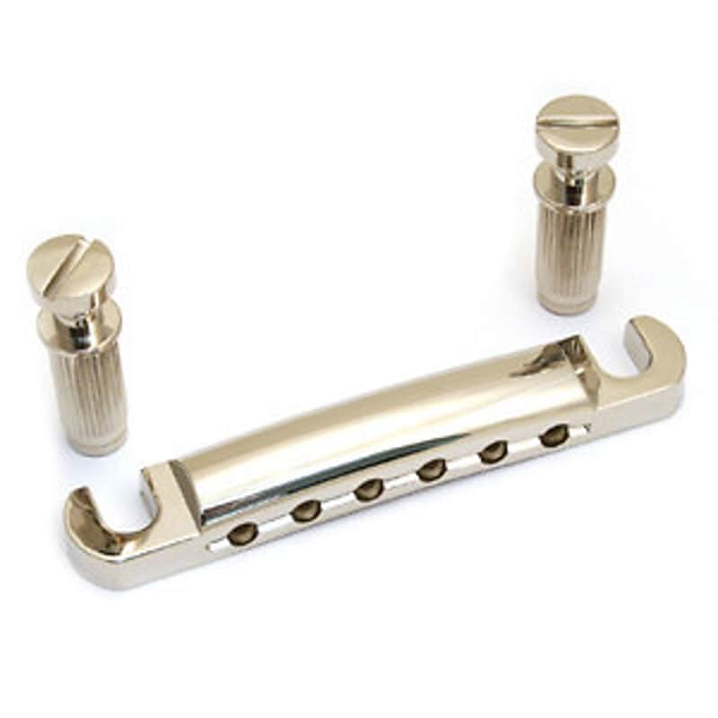 Stop Tailpiece, Nickel w/ Studs image 1