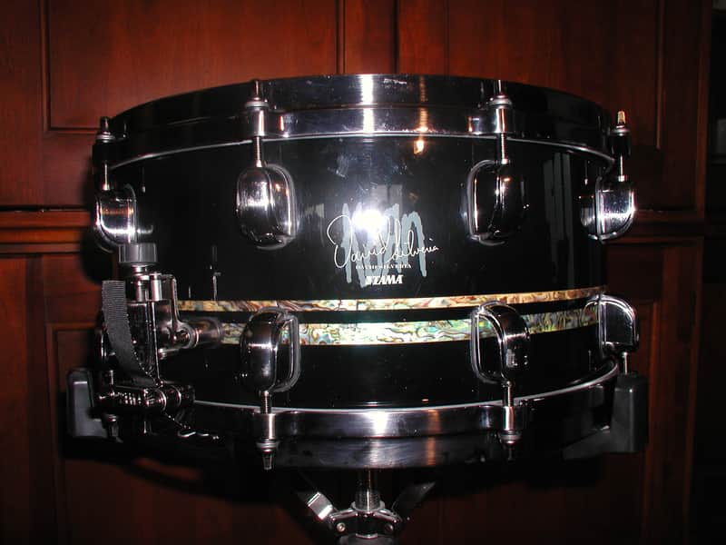 Tama David Silveria (Korn) Signature Snare Drum, DS1465 Piano Black with Black Nickel Hardware image 1