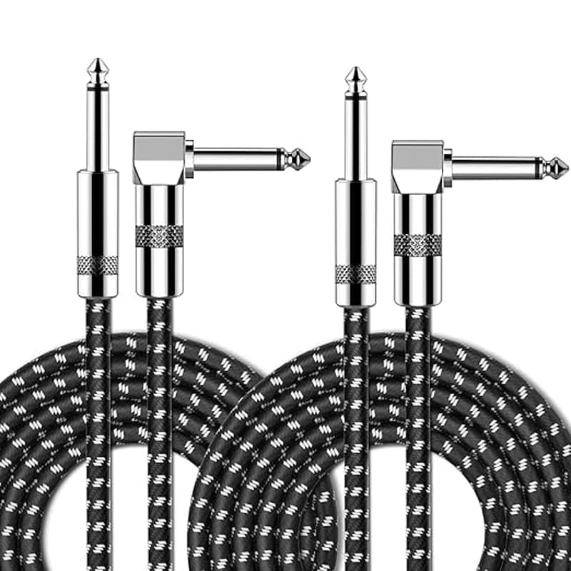 Guitar Cable 2 Pack 10 ft Electric Instrument Cable Bass AMP Cord 1/4 Straight to Straight for Electric Guitar, Bass Guitar, Electric Mandolin, Pro Audio image 1