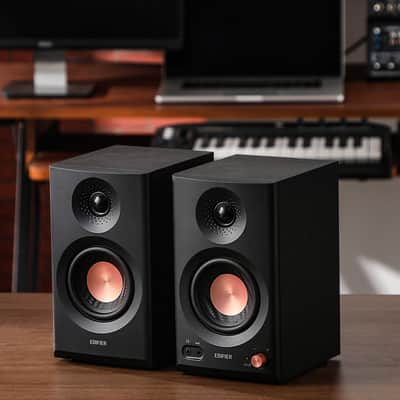 Edifier MR3 Powered Studio Monitor Speakers, Hi-Res Audio Certified Bluetooth V5.4 Active Bookshelf Speakers, 2.0 Computer Speaker with Headphone Output RCA AUX Balanced TRS Input - Black (Pair) image 5