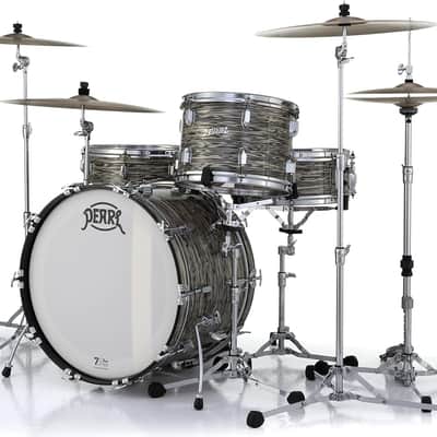 Pearl President Series Deluxe 3-piece 75th Anniversary Edition Shell Pack in Desert Ripple (#768) covered finish featuring 22"x14" Bass Drum w/Cymbal Holder, 13"x9" Tom, and 16"x16" Floor Tom image 5
