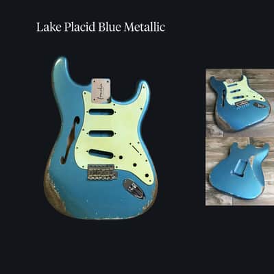 Made to Order - FRANCHIN Mercury F guitar body Relic Aged 100% Nitro Lacquer (Sunburst/ Black/ White/ Blue/ Green/ Yellow/ Red/ Pink/ Burgundy/ Purple/ Gold/ Silver, etc.) Basswood Poplar Stratocaster-Strat-S-Style F-hole Thinline Made in Italy image 7