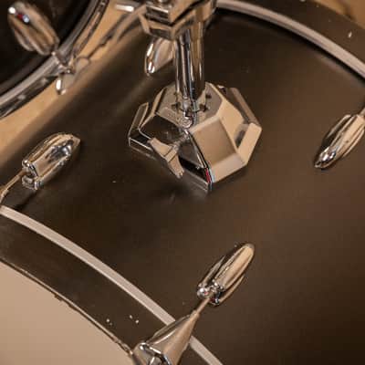 1960s Slingerland Metallic Black Drum Set 14x20 8x12 and 16x16 image 10