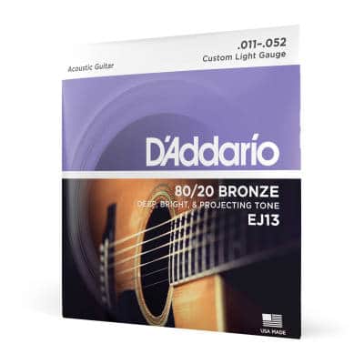 D'Addario EJ13 80/20 Bronze Acoustic Guitar Strings Custom Light 11-52 image 2