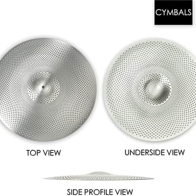 Low Volume Cymbal Quiet Tone Cymbal Set 14"hihat16"crash18"crash20"ride with bags Silver Color image 2