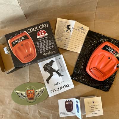 Danelectro Cool Cat Fuzz 2010s - Orange Very Good Condition 2nd Version V2 True Bypass NOS Mint in box with all papers image 2