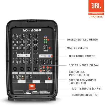 JBL Professional EON208P Portable All-in-One 2-way PA System with 8-Channel Mixer and Bluetooth image 4