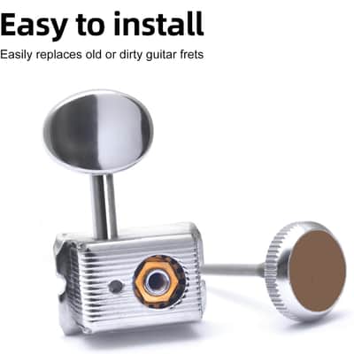 6 Inline Guitar Tuning Keys Vintage Electric Guitar Lock String Tuners Locking Tuning Pegs Machine Heads Replacement for ST TL Style Electric, Folk or Acoustic Guitars(Chrome) image 5