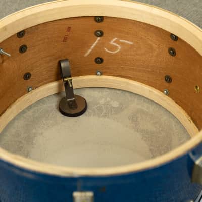 1960 Ludwig 8x15 Blue Sparkle Festival Model School Concert Drum image 12