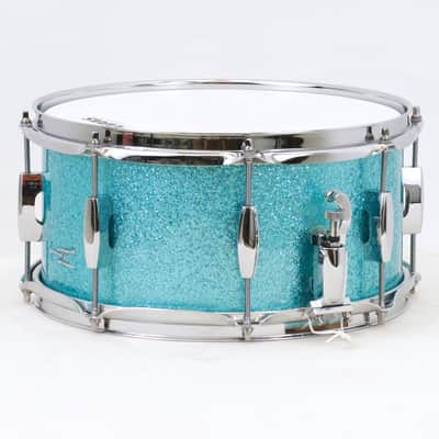 TreeHouse Custom Drums 6½x13 8-ply Maple Snare Drum - Turquoise Sparkle image 2
