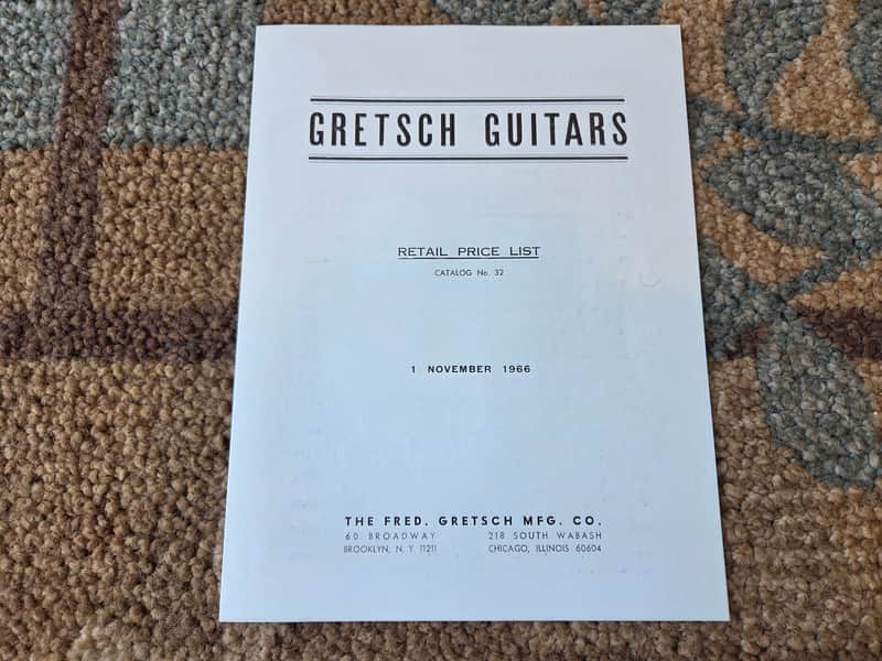 Vintage 1966 Gretsch Retail Price List! Rare, Original Case Candy, Paperwork! image 1