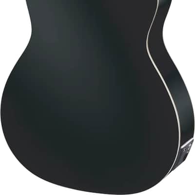 Ortega Guitars RCE145LBK Family Series Pro Left Handed Slim Neck Acoustic Electric Thinline Nylon Classical 6-String Guitar w/ Free Bag, Solid Canadian Engelmann Spruce Top and Mahogany Body, Black Gloss Finish image 2