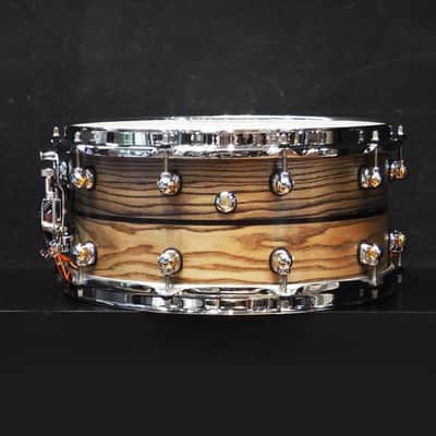 Pearl USED ​​MCCA1465S/C #1010 Music City Custom -USA Solid Ash Shell Snare Drums 14×6.5 [Hand-rubbed Two Tone Ash w/Ebony Inlay] image 2