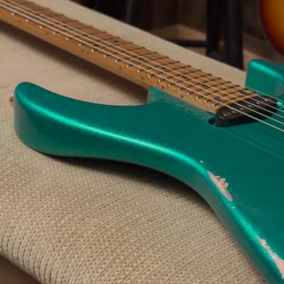 Tom Anderson Guitarworks Angel Player Big Sparkle Teal Guitar image 7