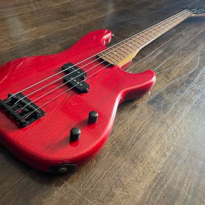 Rare 1980s ESP P-Bass Electric Bass Transparent Red MIJ Japan image 4