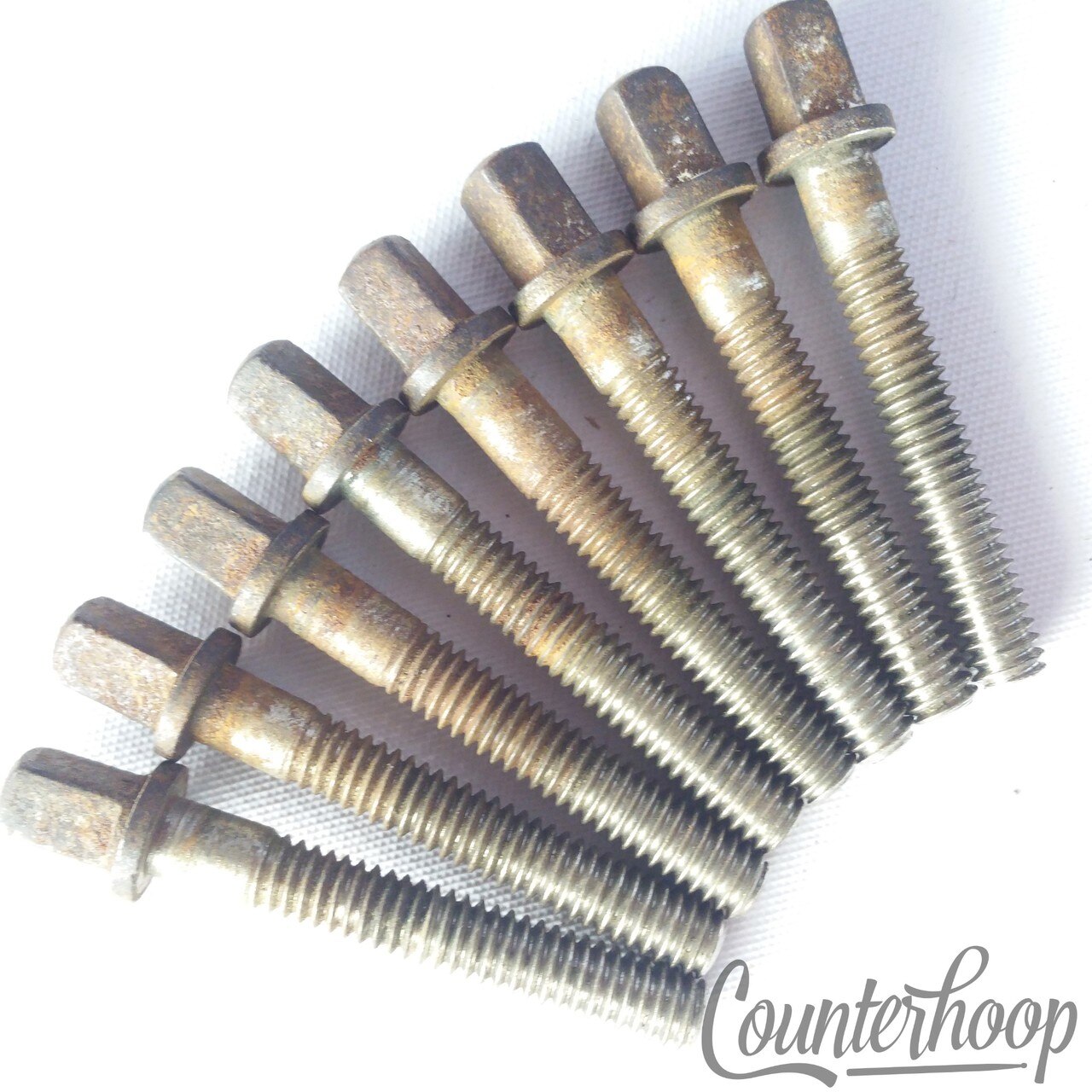 Leedy 8x Tension T-Rods 1 1/2" Snare Drum/Tom Nickel Plating Vintage 40s Parts* — main photograph