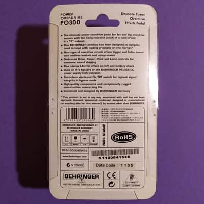 Behringer PO300 Power Overdrive V1 2011 (Boss PW-2 Power Driver clone) w/box & manual image 8