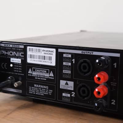 Phonic MAX 2500 2-Channel Power Amplifier (church owned) CG00LKV image 7