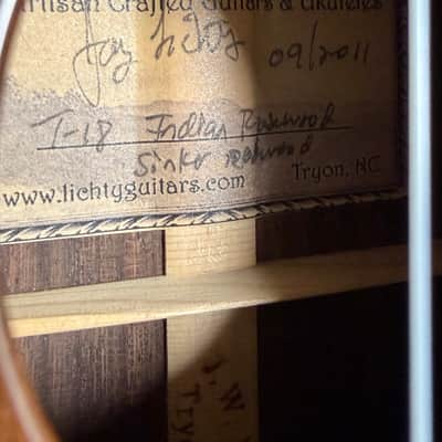 2011 Lichty T-18 Custom Tenor Ukulele – Redwood / Indian Rosewood – Abalone – HSC image 6