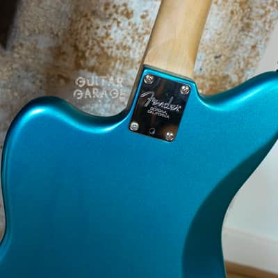 Fender USA American Professional Jazzmaster Blue Sparkle Metallic offset guitar - AVRI neck - p90 image 14