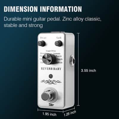 ISET Digital Reverb Guitar Pedal with 9 Modes Guitar Effect Pedal Wide Range Multi Reverb For Electric Guitar And Acoustic Guitar Buffer Bypass image 2