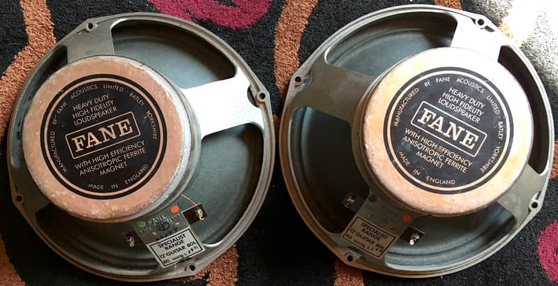 Fane vintage guitar speakers 12" Specialist range, Pair! image 1