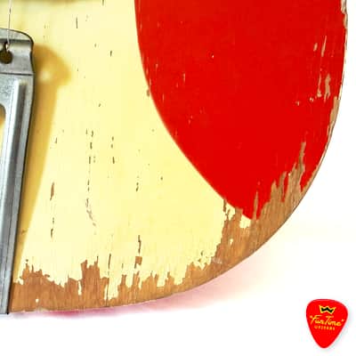 1950s Harmony Stella Sundale H907 Parlor Guitar Jubilee Red & White Acoustic w/ Hardshell Case – “Candy” image 7