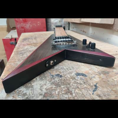 HandMade Lap Steel Guitar - Black / Brown Stain - Red Bevels - Satin Relic Finish - USA Made image 24