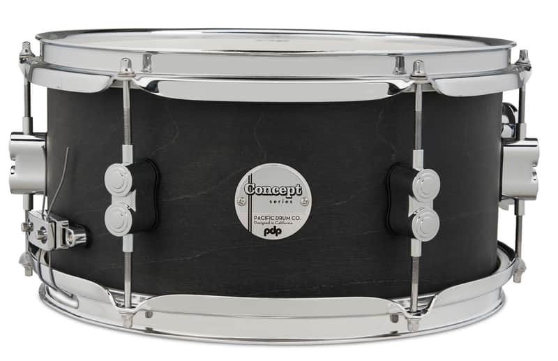 PDP Concept Series Black Wax Maple Snare, 6x12, Satin Black w/Chrome Hardware image 1