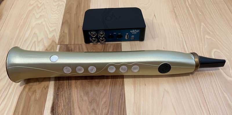 Aodyo Sylphyo Wind Controller + Wireless Link Receiver Sylphyo Electronic Wind Instrument 2021 - Hand-painted Brass image 1