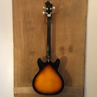 Hagstrom Viking Left Handed Semi Hollow Bass Guitar Tobacco Sunburst Lefty image 4