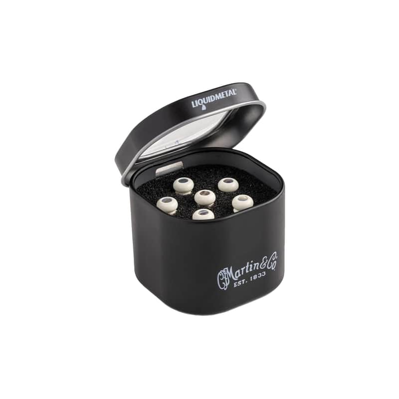 Martin LUXE BY MARTIN Liquidmetal Bridge Pins Bone w/Pearl image 1