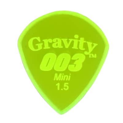 Gravity 003 Mini (Jazz) 1.5mm Fluorescent Green Master Finish Guitar Pick