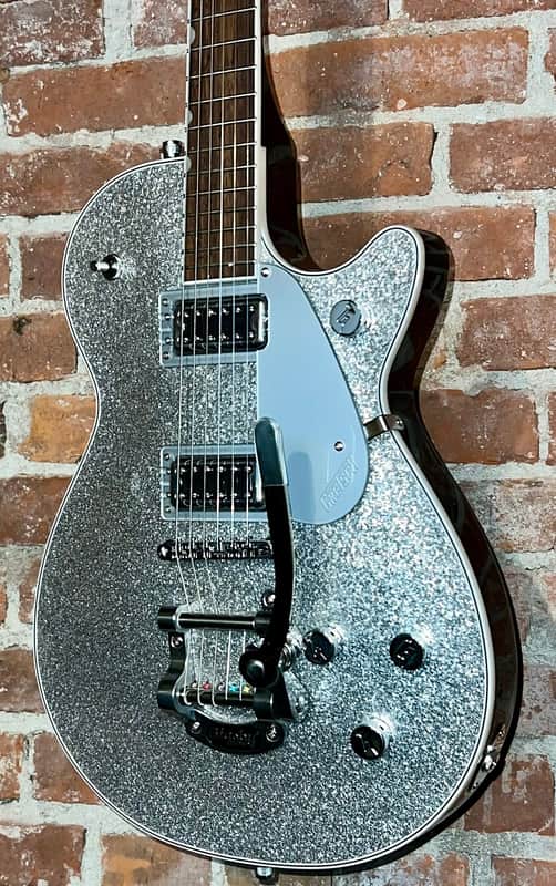 New Gretsch Guitars G5230T Electromatic Sparkle Jet FT Single-Cut with Bigsby Electric Guitar Silver Sparkle, Ships Fast with Pro Set Up!! image 1
