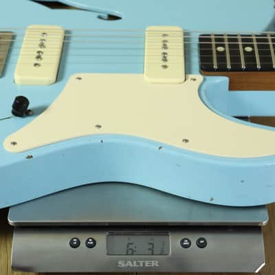 Fender Custom Shop Ron Thorn Masterbuilt 50's Tele Thinline Journeyman Relic P90s Daphne Blue R95417 image 9